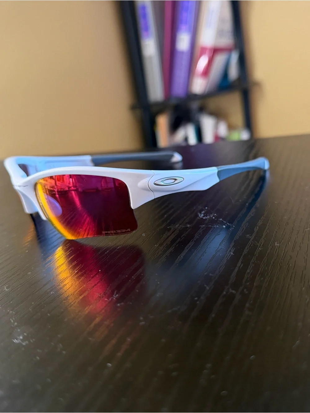 Youth/ Young adult Oakley White Sports Sunglasses with Red Mirrored Lenses